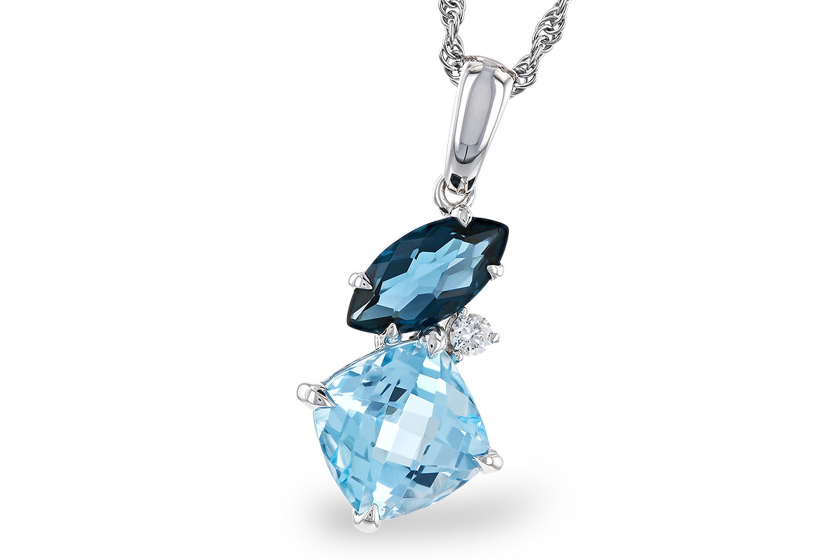 G311-67641: NECKLACE 2.37 TW BLUE TOPAZ 2.40 TGW