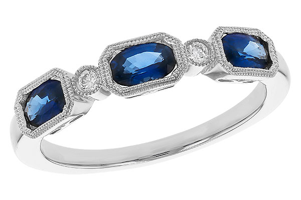 K311-65868: LDS WED RG .72 SAPPHIRE .77 TGW (4x3MM SAPP)